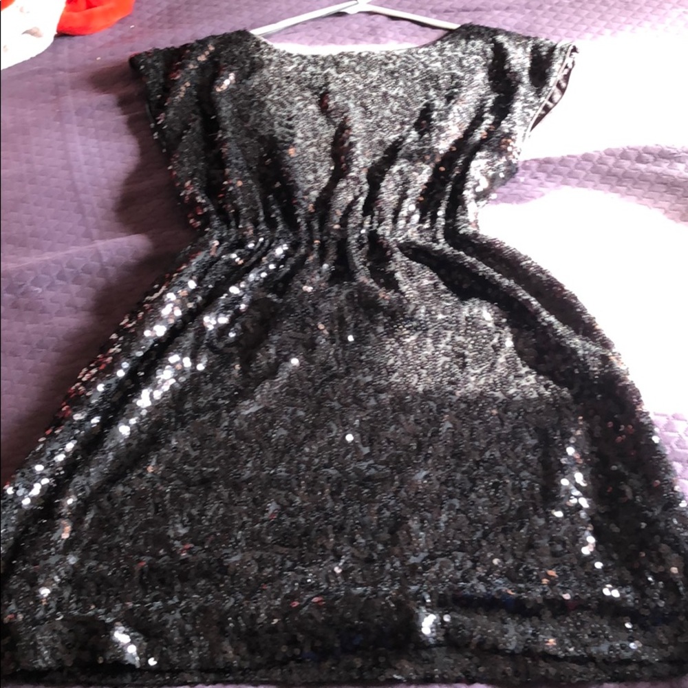 H&M black sequin mini dress